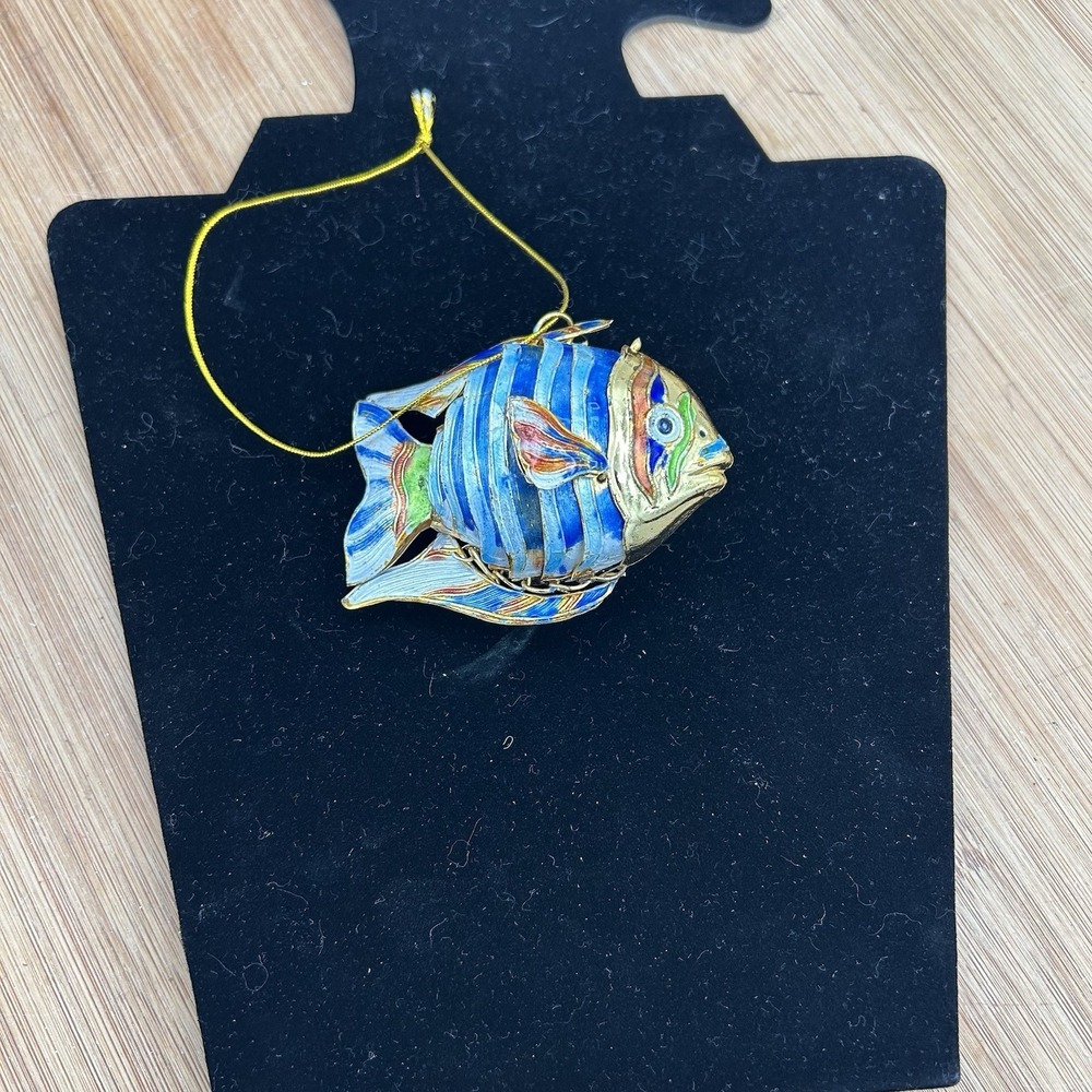 Cloisonne Enameled Metal‎ Articulated Fish Ornament Body Bends Vibrant Colors